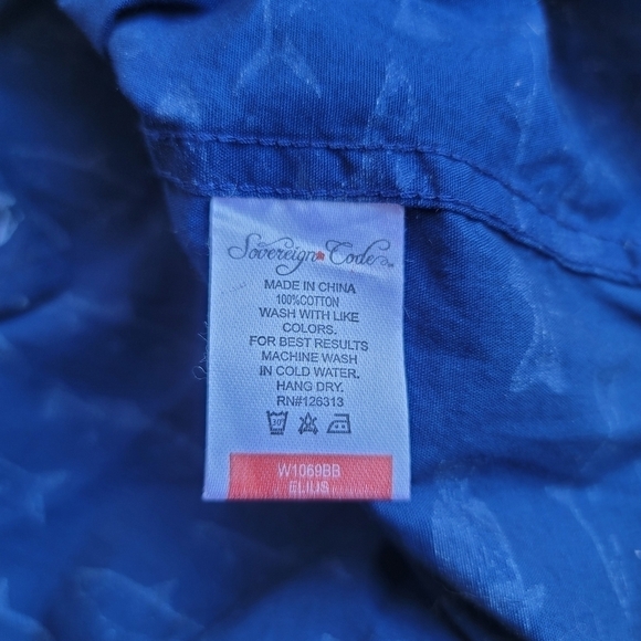 Sovereign Code Nordstorm Shirt Boys Blue Shark Fish Button Down Short Sleeve S - Picture 8 of 8